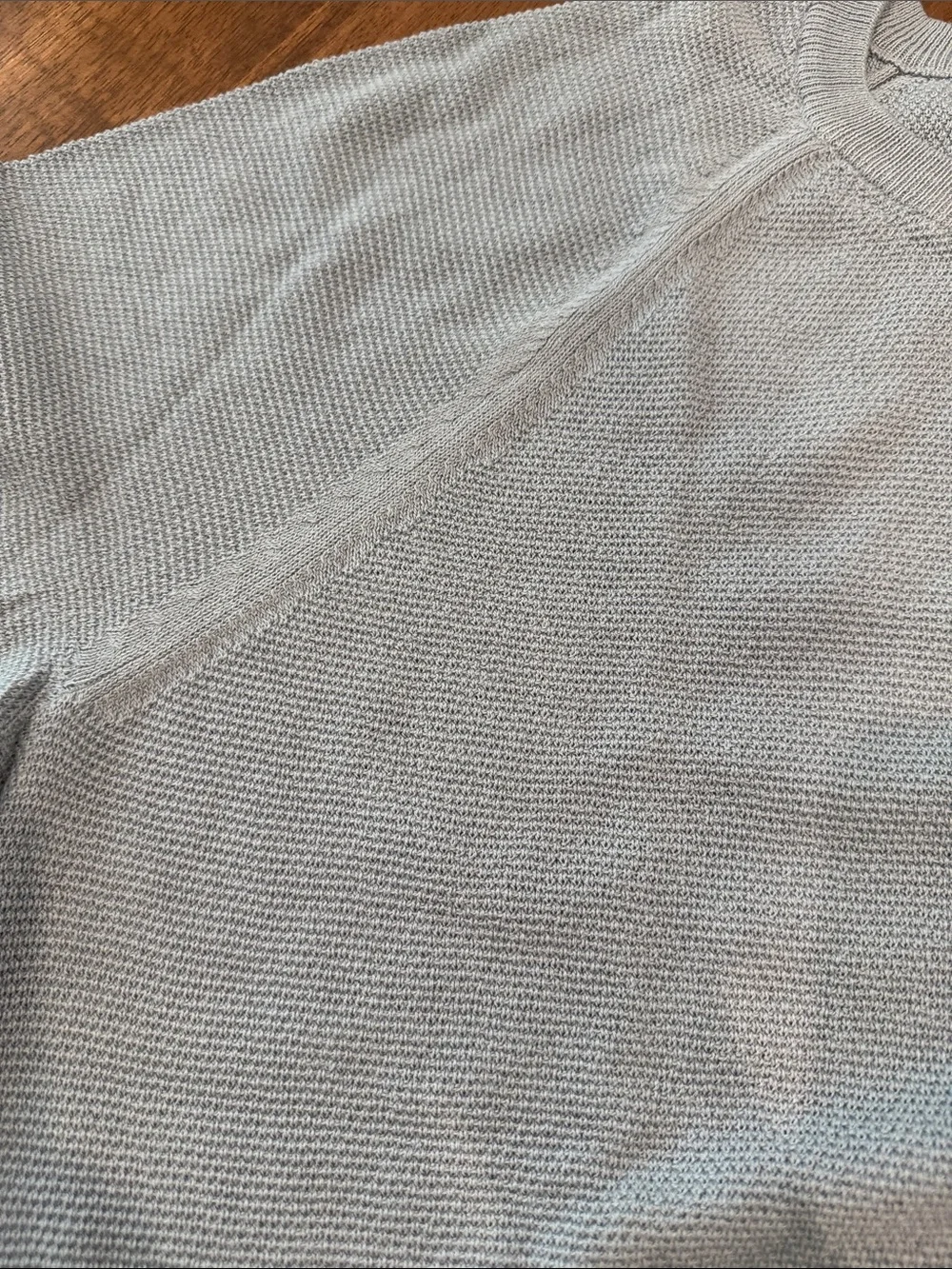 J. Crew Men's Pale Blue Textured Crewneck Sweater